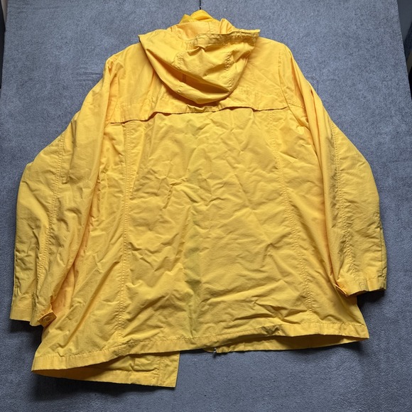 Lands End Youth Hooded Yellow Rain Jacket 1X 16-18 Waterproof Outdoor‎ Coat - Picture 11 of 13